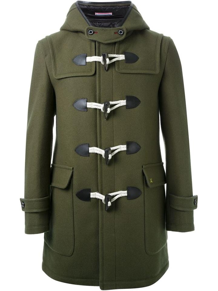 Guild Prime Hooded Duffle Coat, Men's, Size: Small, Green, Wool
