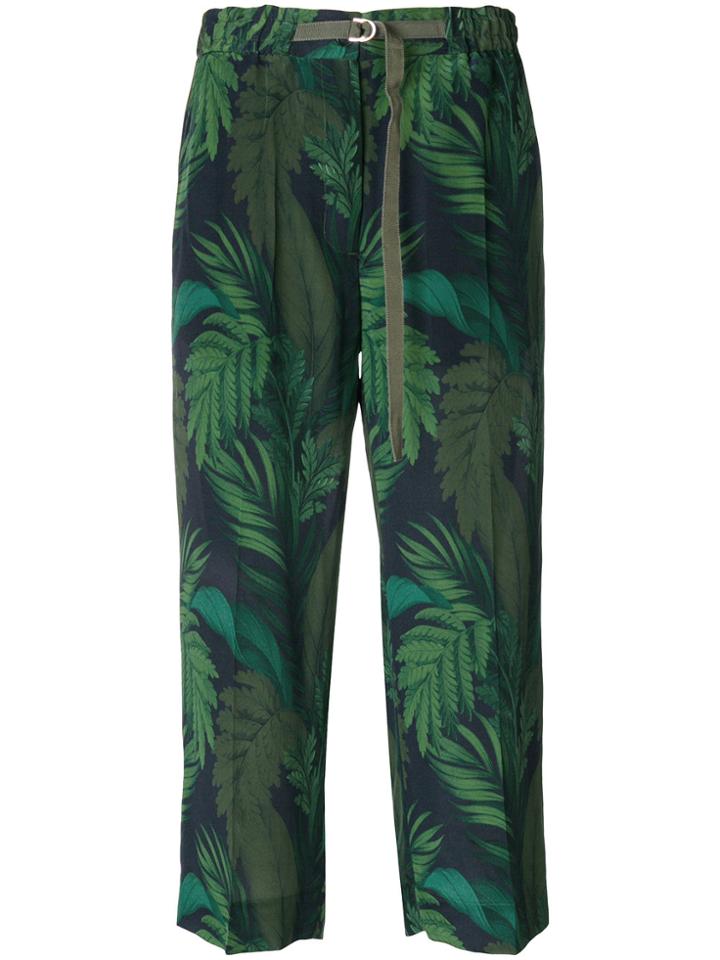 Moncler Fougeres Print Cropped Trousers - Green