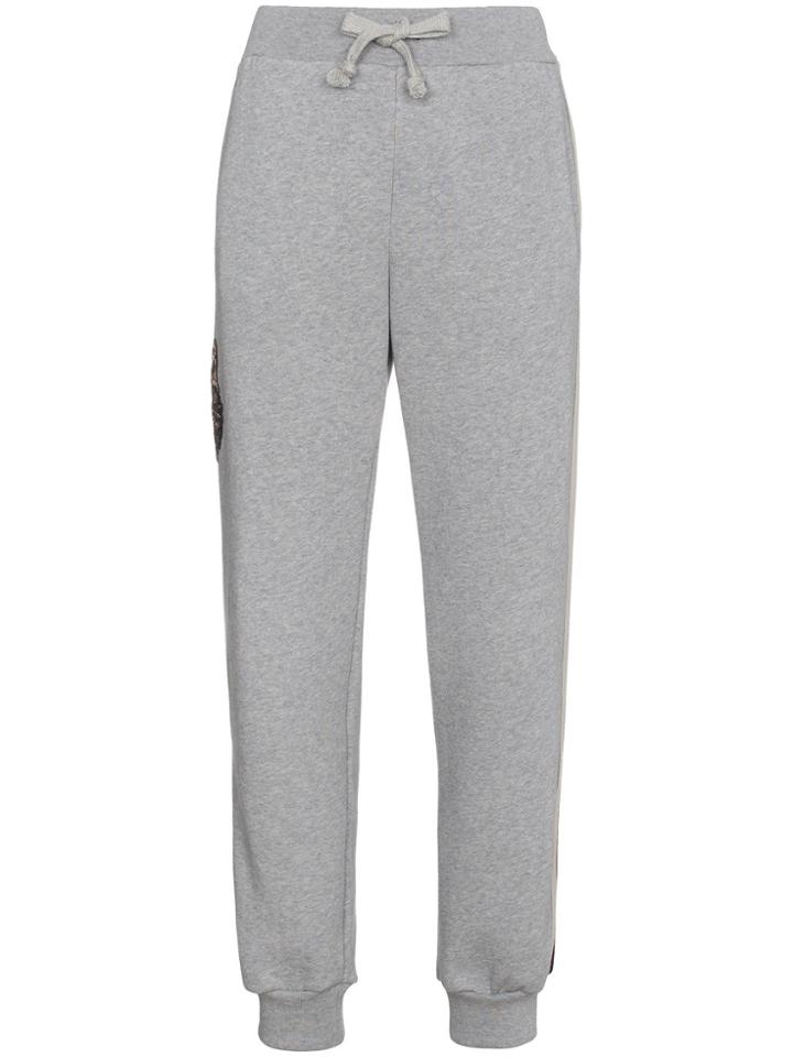 Gucci Stripe Cotton Patchwork Track Pants - Grey