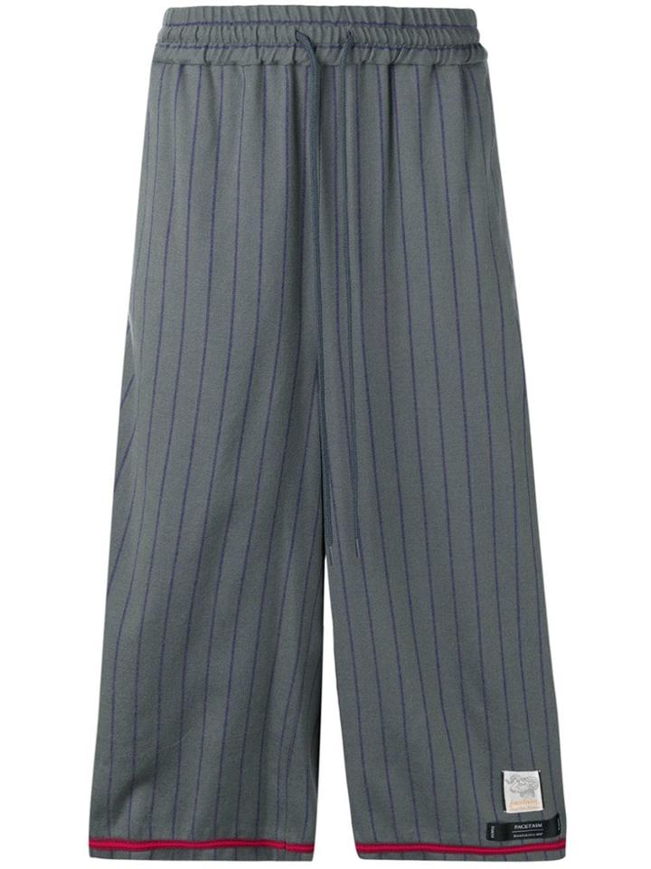 Facetasm Rib Baseball Cropped Trousers - Grey