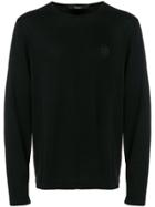 Billionaire Logo Patch Knitted Sweater - Black