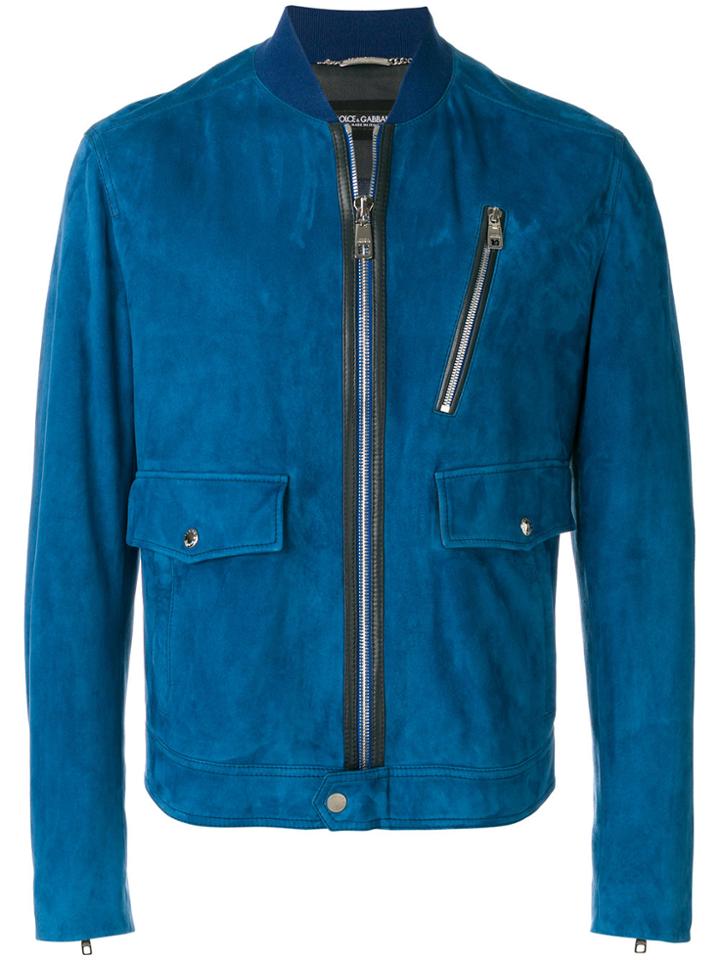 Dolce & Gabbana Patch Pocket Bomber Jacket - Blue