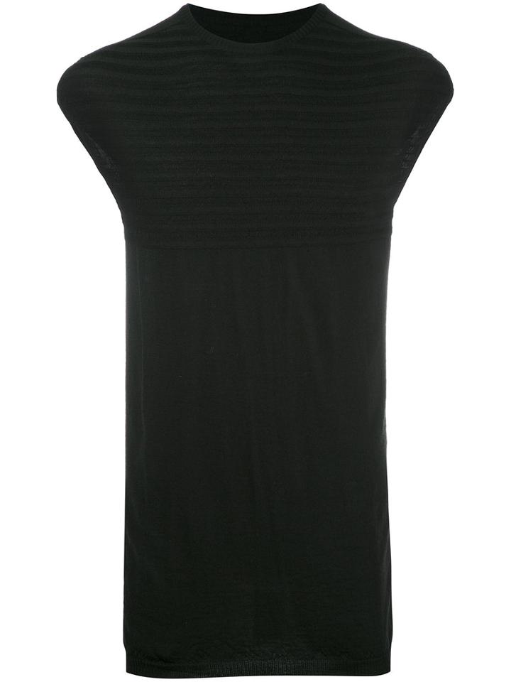 Rick Owens Oversized Vest Top, Men's, Black, Virgin Wool