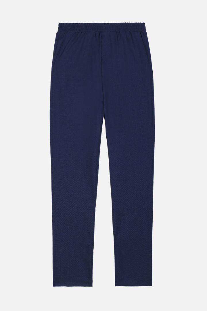 Ami Alexandre Mattiussi Elasticated Waist Trousers, Men's, Size: 38, Blue, Wool