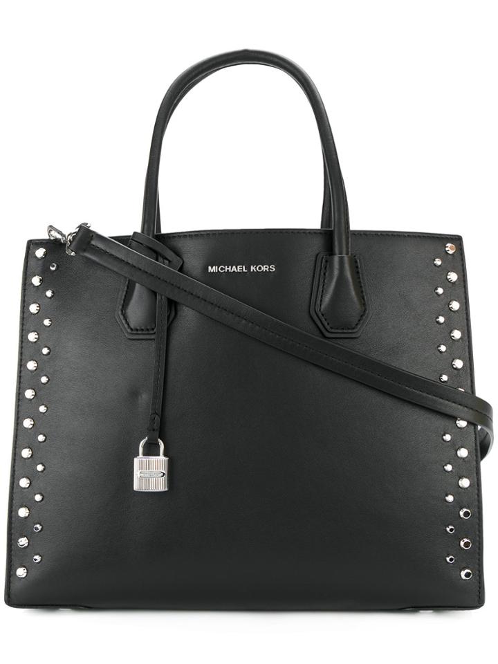 Michael Michael Kors Large Studded Mercer Tote - Black
