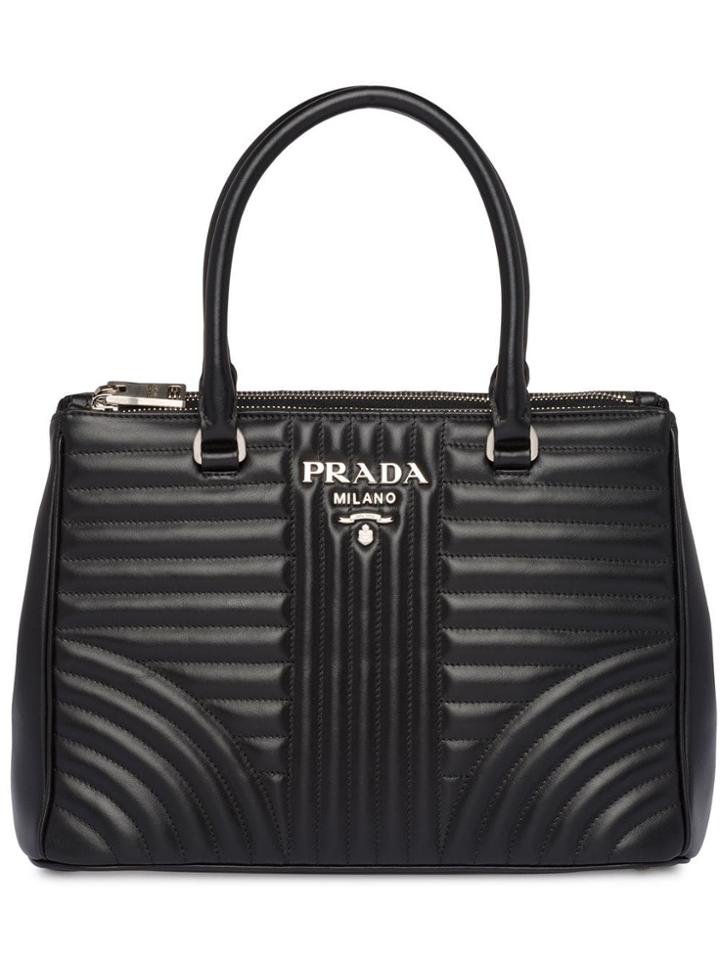 Prada Prada Diagramme Leather Handbag - Black