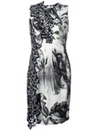 Versace Collection Printed Fitted Dress, Women's, Size: 42, Black, Viscose/spandex/elastane/polyamide/polyester