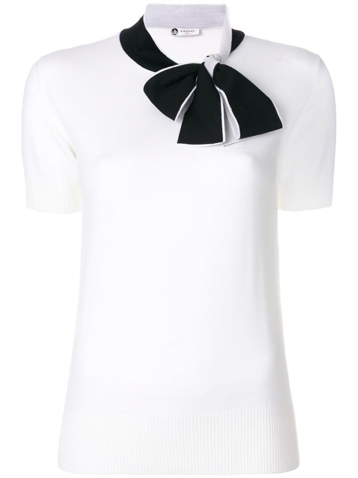 Lanvin Contrast Bow Jumper - White