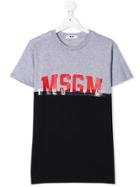 Msgm Kids Teen Two-tone T-shirt - Grey