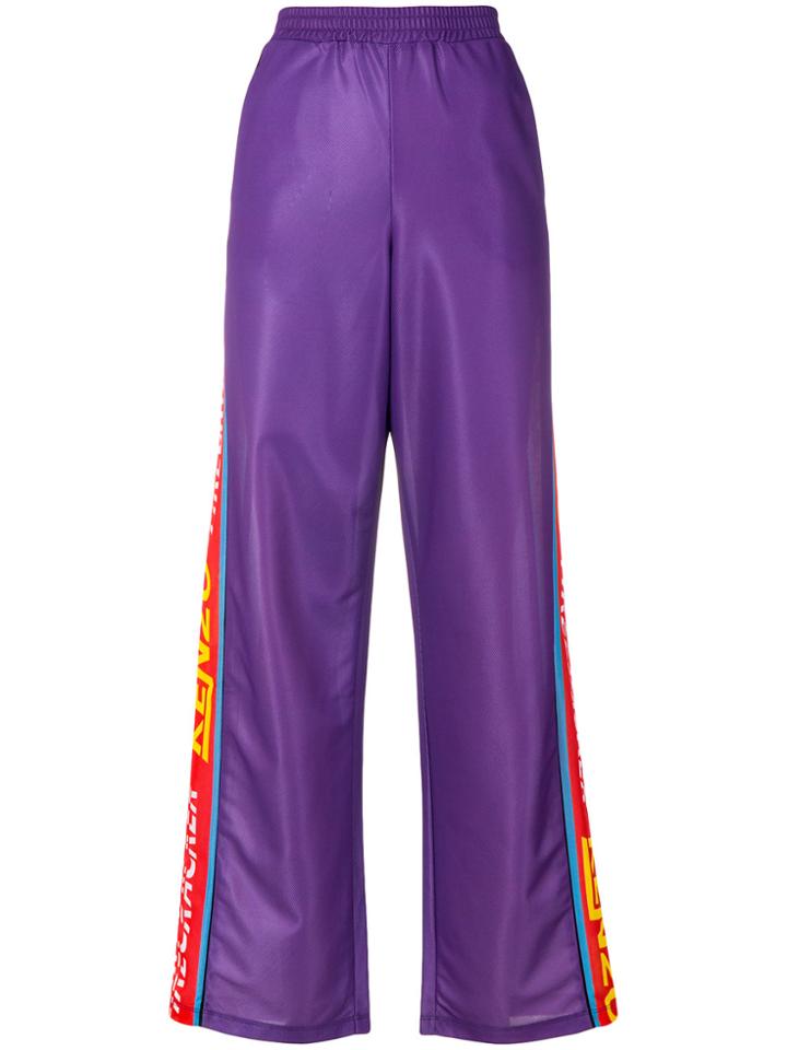 Kenzo Side Logo Stripe Detail Trousers - Pink & Purple