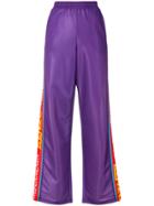 Kenzo Side Logo Stripe Detail Trousers - Pink & Purple