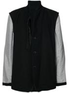 Ann Demeulemeester Contrast Sleeve Coat - Black