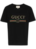 Gucci Black Gg Fake Logo T-shirt