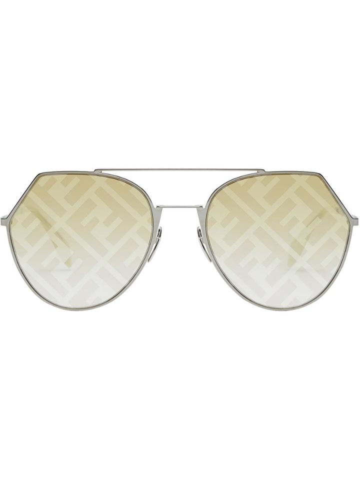 Fendi Eyewear Monogram Sunglasses - Silver