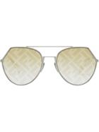 Fendi Eyewear Monogram Sunglasses - Silver
