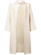 Gianluca Capannolo Open-front Coat, Women's, Size: Xl, Nude/neutrals, Nylon/polyester/acetate/viscose
