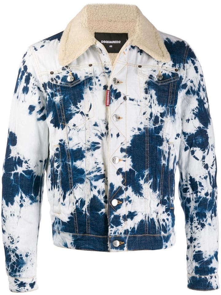 Dsquared2 Acid Wash Denim Jacket - Blue