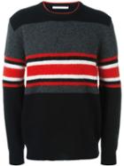 Givenchy Colour Block Striped Jumper, Men's, Size: Large, Black, Polyamide/mohair/wool