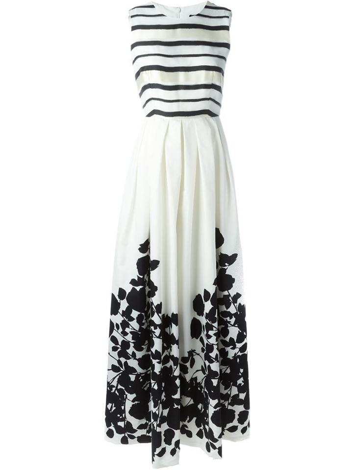 Max Mara Printed Full Skirt Evening Dress
