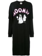 Aalto - Front Print T-shirt Dress - Women - Cotton - 40, Women's, Black, Cotton