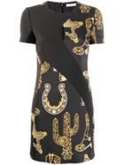 Versace Collection Short Printed Dress - Black