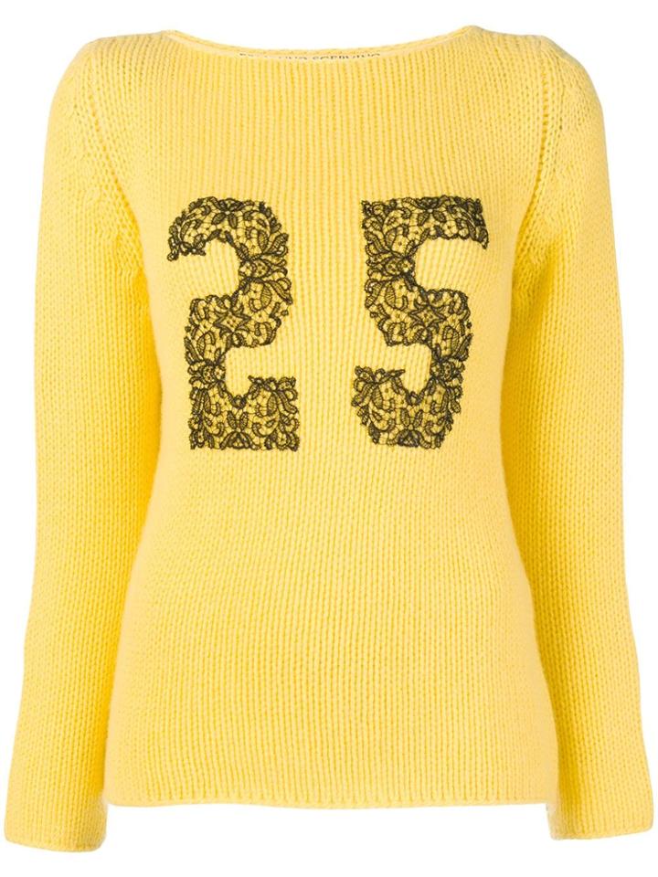 Ermanno Scervino Lace Detail Sweater - Yellow & Orange