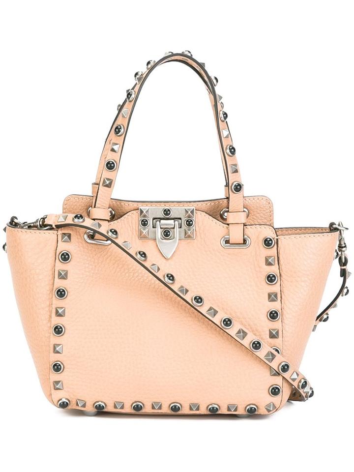 Valentino 'rockstud Rolling' Tote, Women's, Nude/neutrals