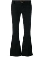 The Seafarer 'penelope' Cropped Flared Jeans, Women's, Size: 24, Black, Cotton/spandex/elastane