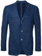 Lardini Single-breasted Blazer, Men's, Size: 48, Blue, Cotton/linen/flax