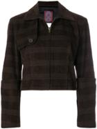 John Galliano Vintage Plaid Boxy Jacket - Brown