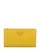 Prada Saffiano Logo Plaque Wallet - Yellow