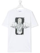 Neil Barrett Kids Teen Boxing Brutus Hybrid T-shirt - White