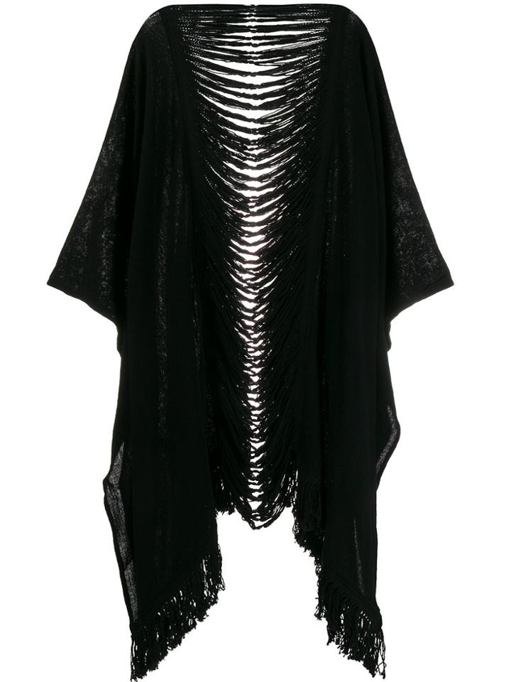 Caravana Off The Shoulder Poncho - Black