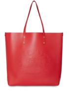 Burberry Large Embossed Crest Leather Tote - Red