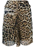 Saint Laurent Leopard Print Mini Skirt - Multicolour