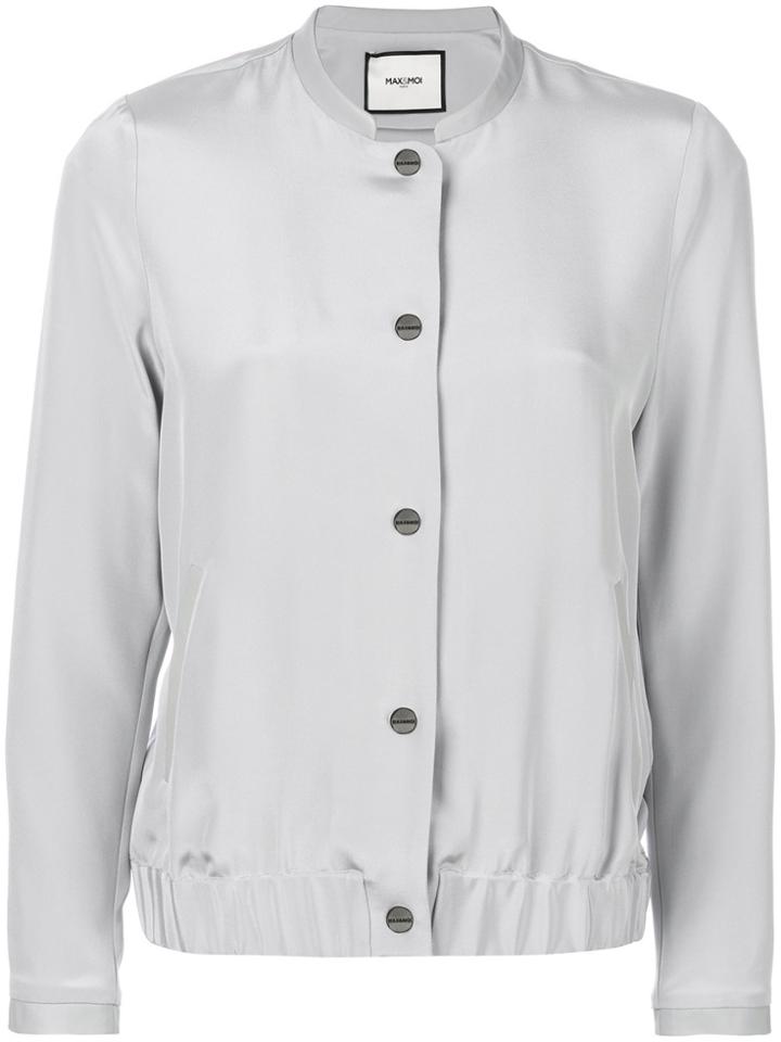 Max & Moi Button Bomber Jacket - Grey