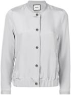 Max & Moi Button Bomber Jacket - Grey