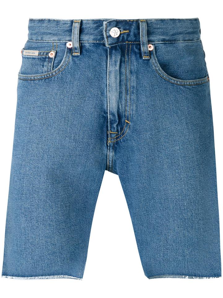 Calvin Klein Jeans - Cut-off Shorts - Men - Cotton - 30, Blue, Cotton