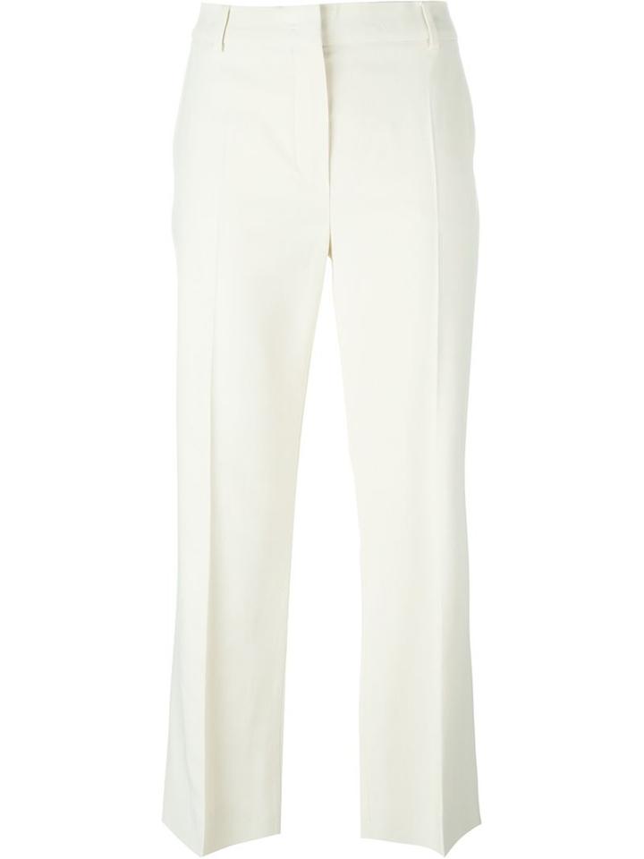 Sportmax Cropped Tailored Trousers, Women's, Size: 38, White, Viscose/spandex/elastane