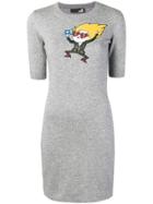 Love Moschino Embroidered Sweater Dress - Grey