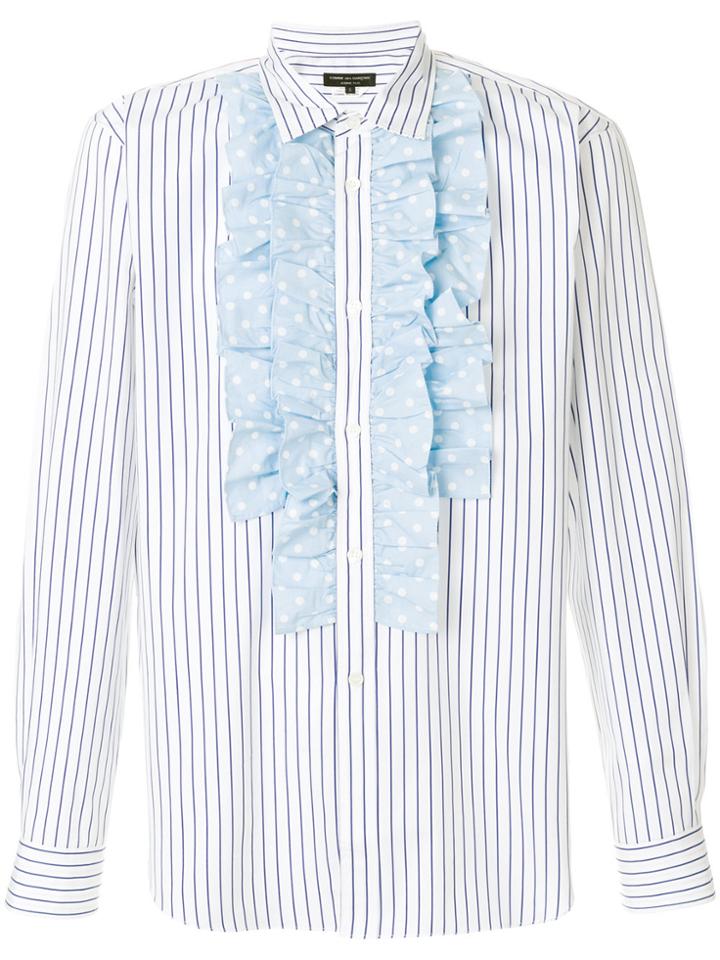 Comme Des Garçons Homme Plus Pleated Striped Shirt - White