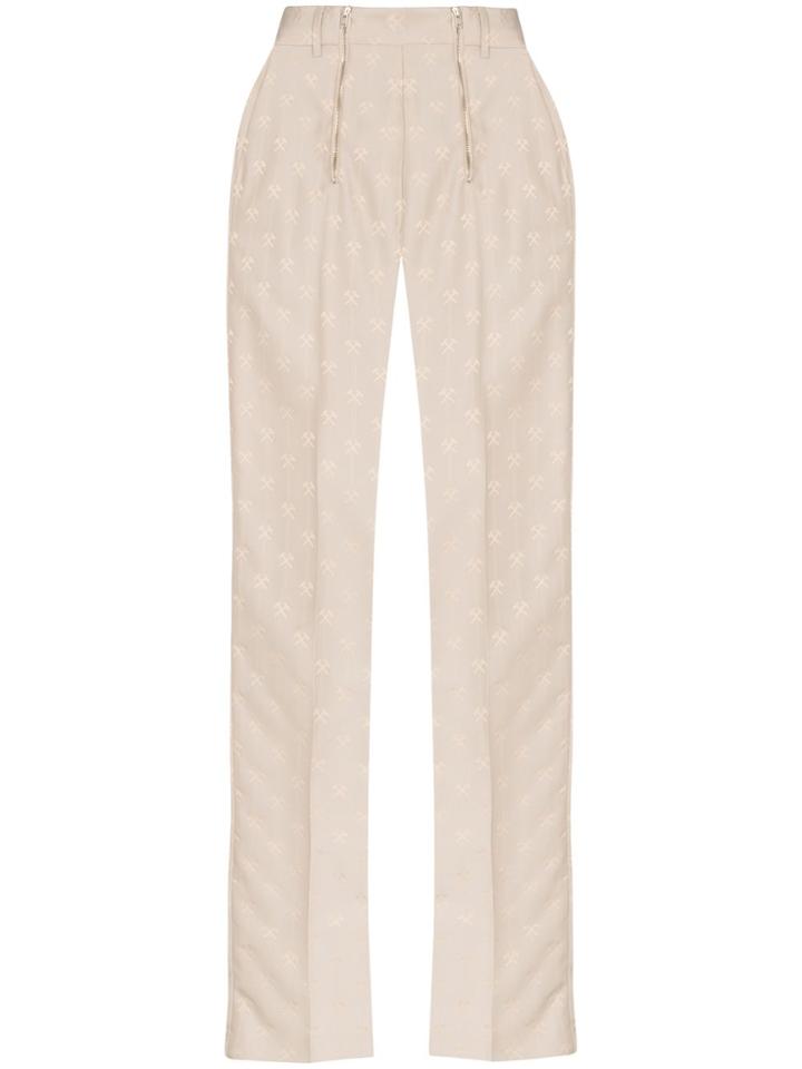 Gmbh Straight-leg Jacquard Trousers - Grey