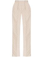 Gmbh Straight-leg Jacquard Trousers - Grey