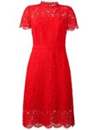 Diane Von Furstenberg Lace Detail Dress, Women's, Size: 8, Red, Cotton/polyamide/polyester/viscose