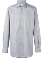 Kiton Plaid Button Down Shirt, Men's, Size: 42, Grey, Cotton