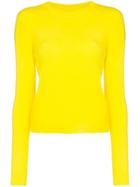 The Elder Statesman Yellow Billy Cropped Knitted Cashmere Jumper