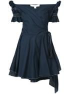 Jonathan Simkhai Off-the-shoulder Belted Dress - Blue