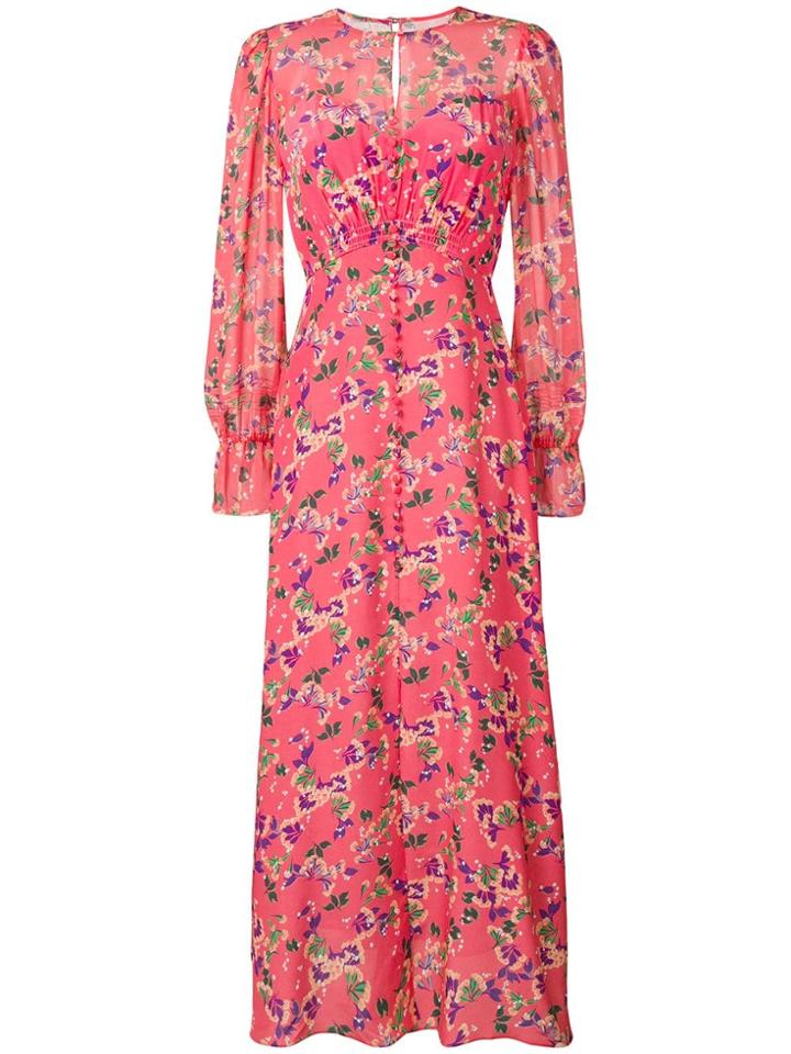 Saloni Floral Print Maxi Dress - Pink
