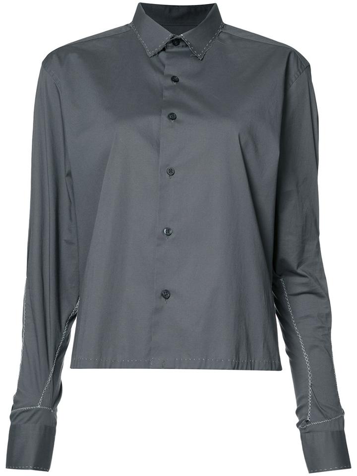 Sabine Luise Stitch Detail Shirt, Women's, Grey, Cotton