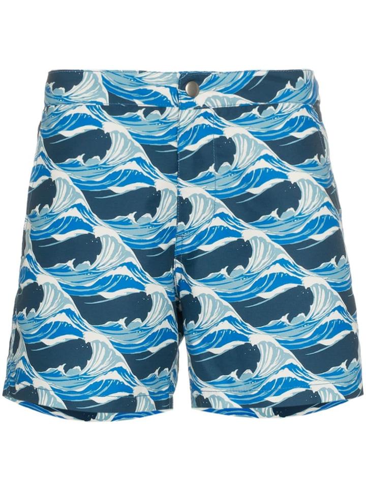Riz Buckler Waves Royal Swim Shorts - Blue